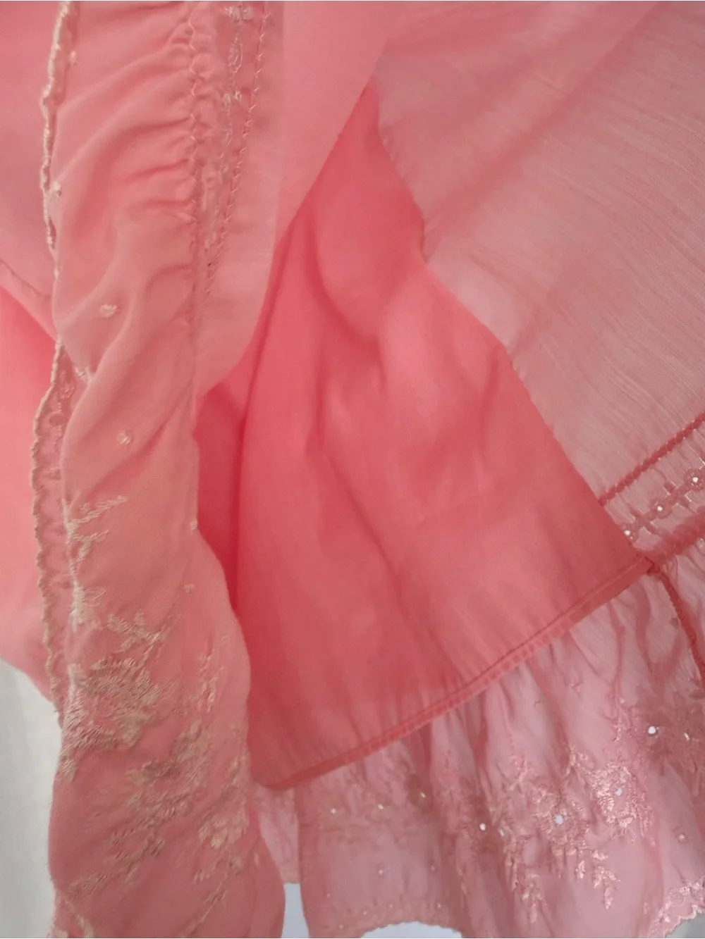 ✧ vintage 60’s cotton Pink Embroidered Slip Dress ✧ - Picture 5 of 7